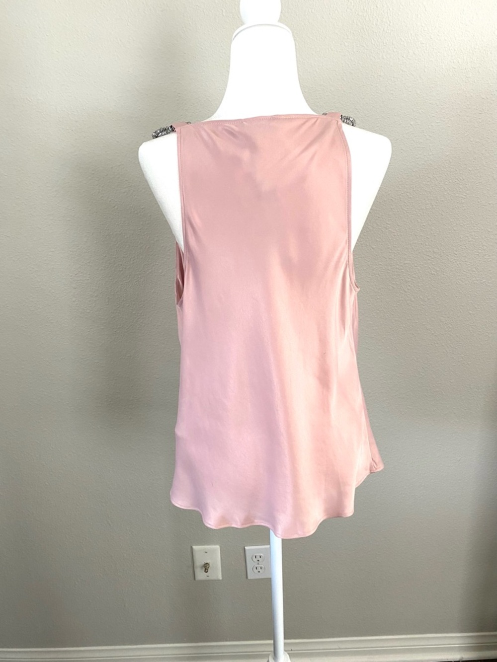 NWT Zara Pink Cowl-Neck Camisole with Rhinestone Straps - Picture 9 of 15